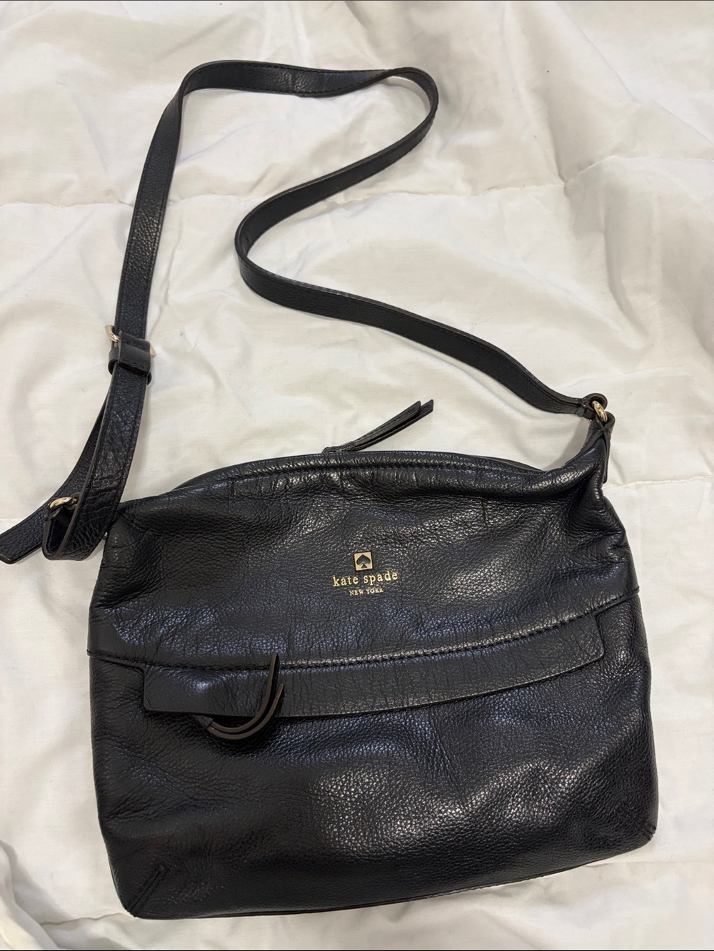 kate spade Black Pebbled Leather Crossbody Bag